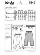 BURDA - 7546 Unisex Pants