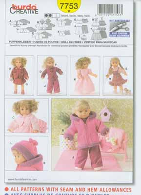 BURDA - 7753 Accessory Doll Clothes