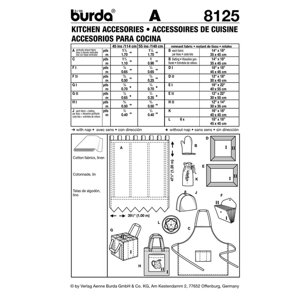 BURDA - 8125 Accessoires de cuisine