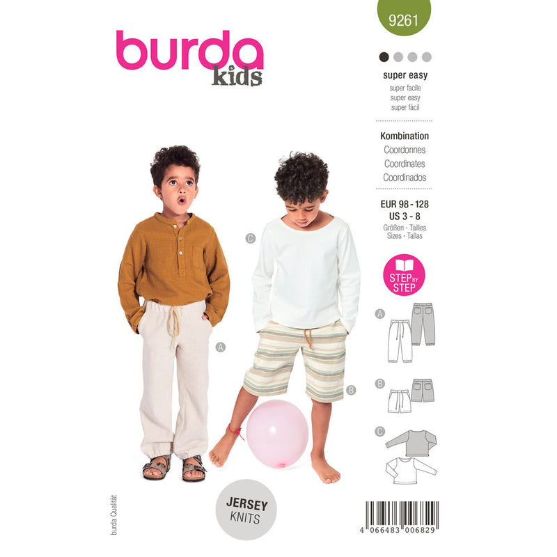 BURDA - 9261 Kids’ Trousers / Pants / Top