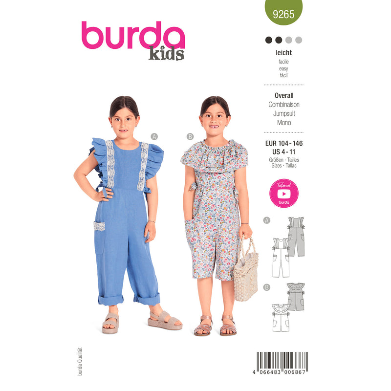 BURDA - 9265 Combinaison pour enfants