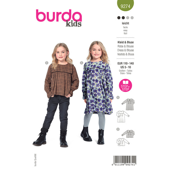 BURDA - 9274 Dress, Blouse with Yoke – Loose Drape