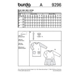 BURDA - 9296 Robe façon tee-shirt avec des poches – robe à jupe froncée
