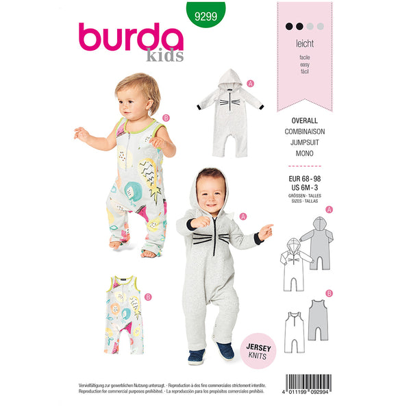 BURDA - 9299 Combinaison à capuche