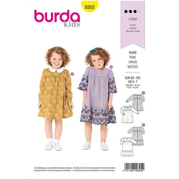 BURDA - 9305 Robe avec empiècement