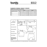 BURDA - 9312 Tee-shirt fermé par des boutons-pression - pantalon élastiqué