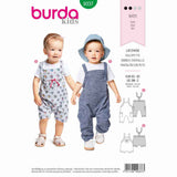 BURDA - 9337 Bibbed Trousers/Pants with Elastic Casing - Stretch Straps - Leg Bands