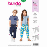 BURDA - 9342 Pantalon à coulisse élastiquée sans couture milieu - entrejambe bas - poches sur empiècements de hanche