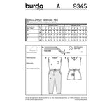 BURDA - 9345 Jumpsuit - Drawstring Waist Casing - Pockets