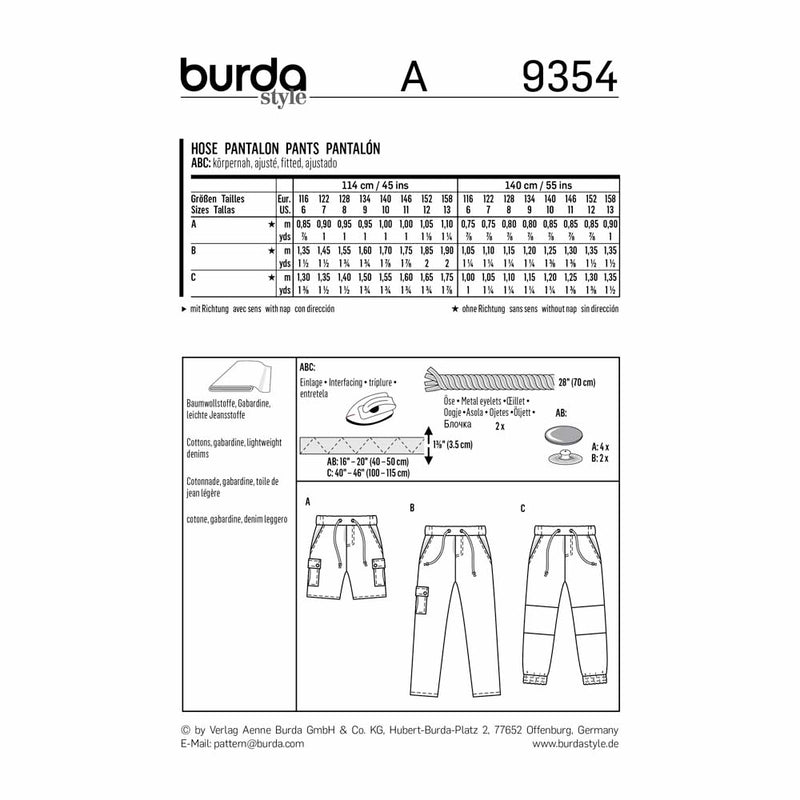 BURDA - 9354 Child Boy Schoolage
