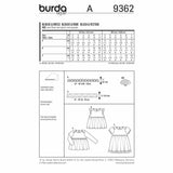 BURDA - 9362 Robe/haut pour enfants