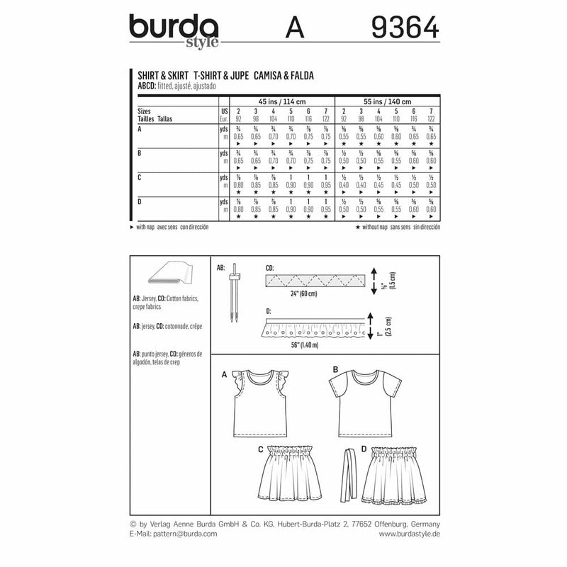 BURDA - 9364 Child Coordinates