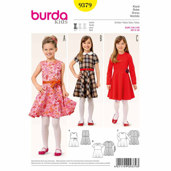 BURDA - 9379 Robe pour enfants