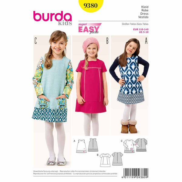 BURDA - 9380 Robe pour enfants