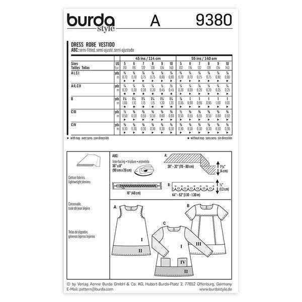 BURDA - 9380 Child Dress