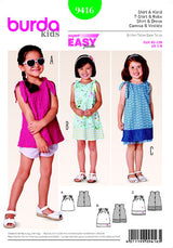 BURDA 9416 Child School Girl Dress