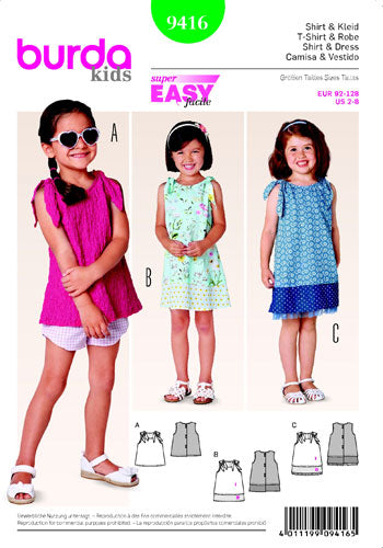 BURDA 9416 Child School Girl Dress