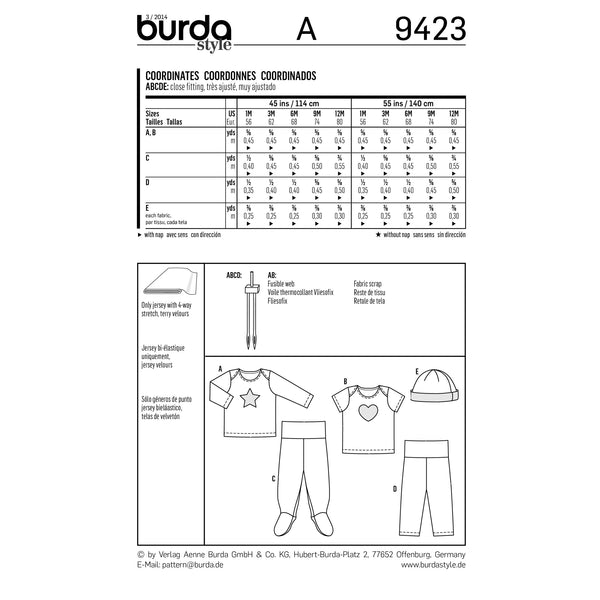 BURDA - 9423 Child Coordinate Unisex