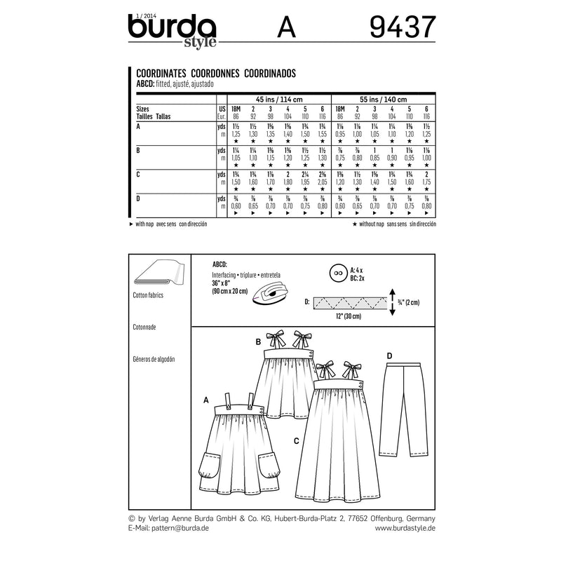 BURDA - 9437 Coordonnés enfant