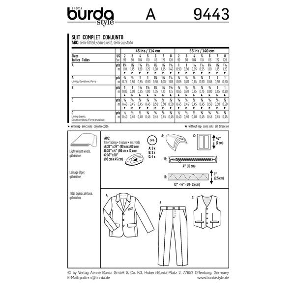 BURDA - 9443 Child Suit
