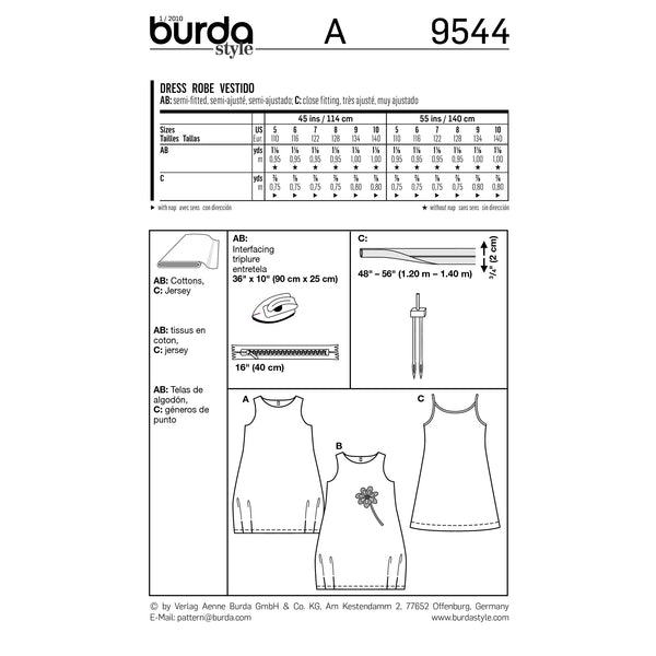 BURDA - 9544 Robe enfant