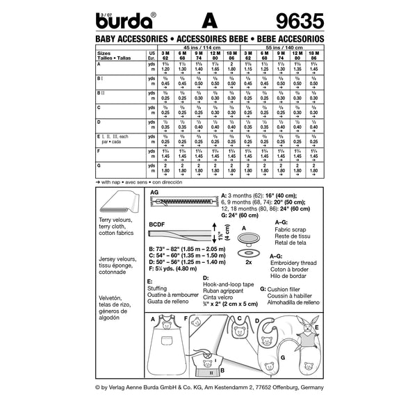 BURDA - 9635 Accessory Baby