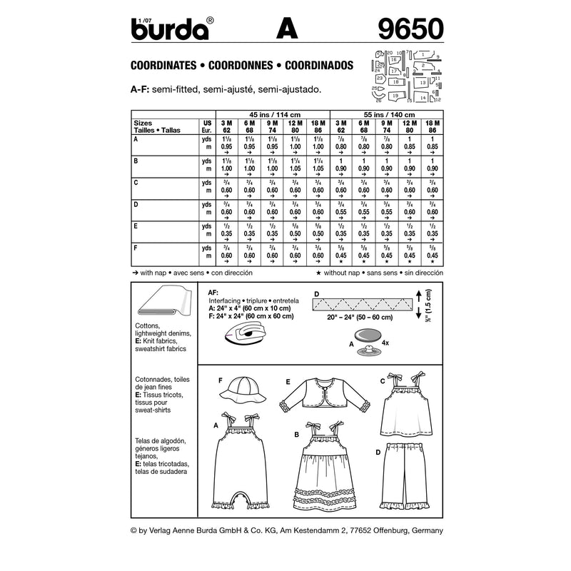 BURDA - 9650 Child Coordinates