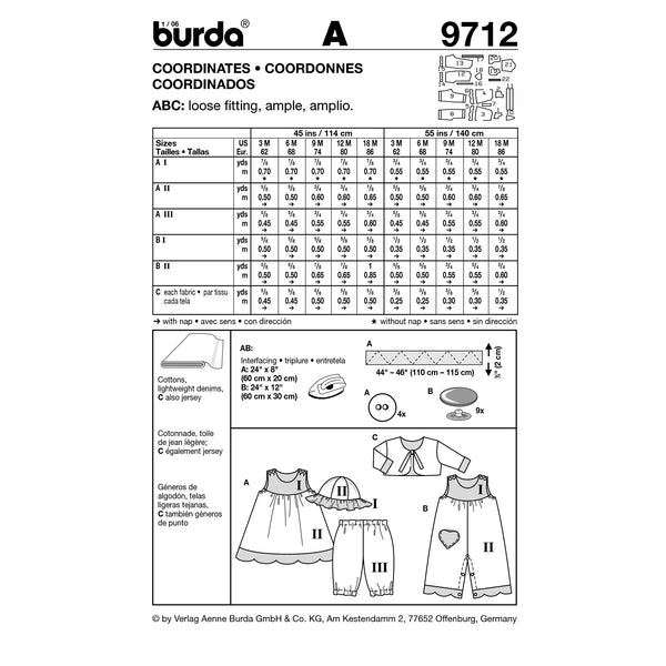 BURDA - 9712 Child Coordinates