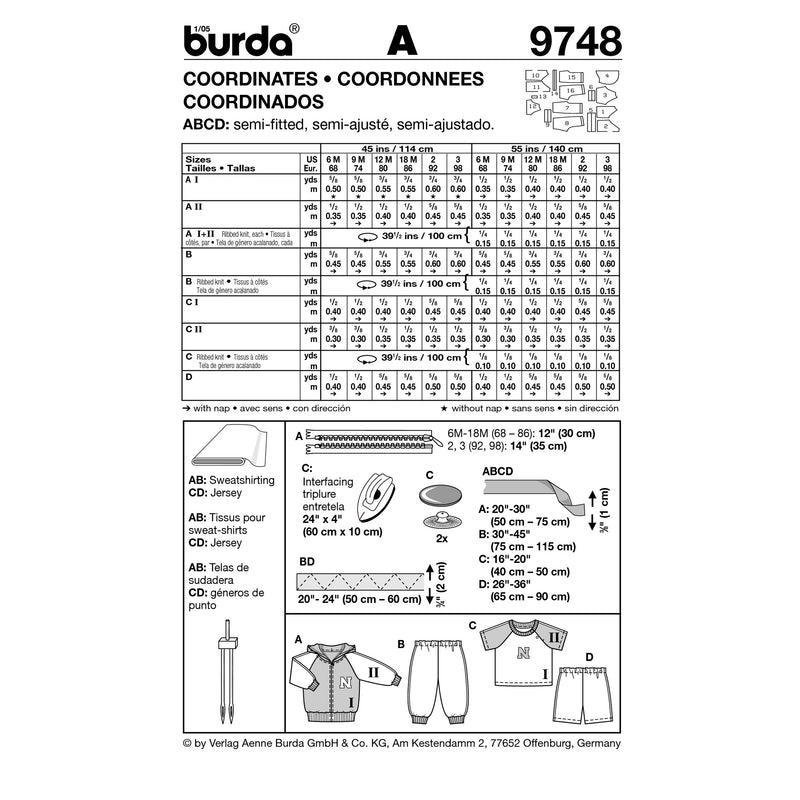 BURDA - 9748 Child Coordinates