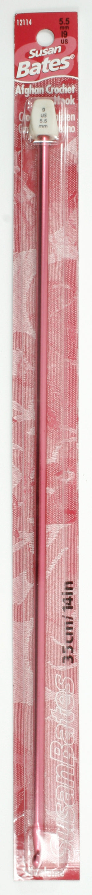14" SB Silvalume Afghan Crochet Hook, 5.5mm,I-9
