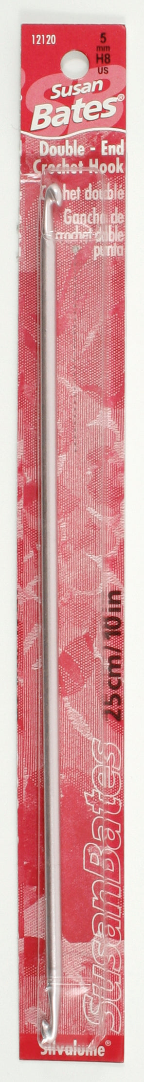 Crochet tunisien à double bout SB Silvalume 10 po, 5mm, H-8