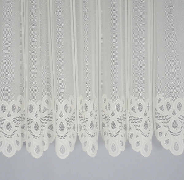 9 x 9 inch Home Decor Fabric Swatch - Home Decor Fabric - Café lace - Emily - Natural