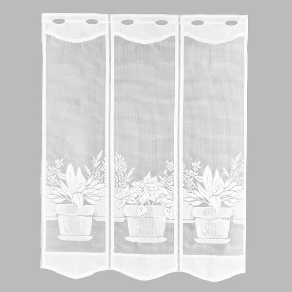 Home Decor Fabric - Café lace - Pots White