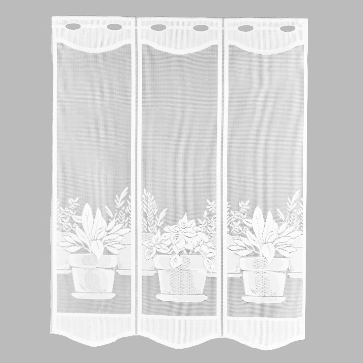 Home Decor Fabric - Café lace - Pots White