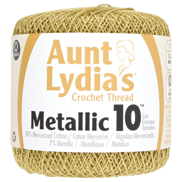 Aunt Lydia -Crochet Thread #10 METALLIC - White / Pearl