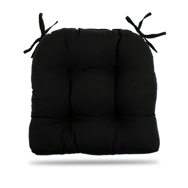 Coussin de chaise intérieur - Uni - Noir - 15 x 15 x 2.5 po