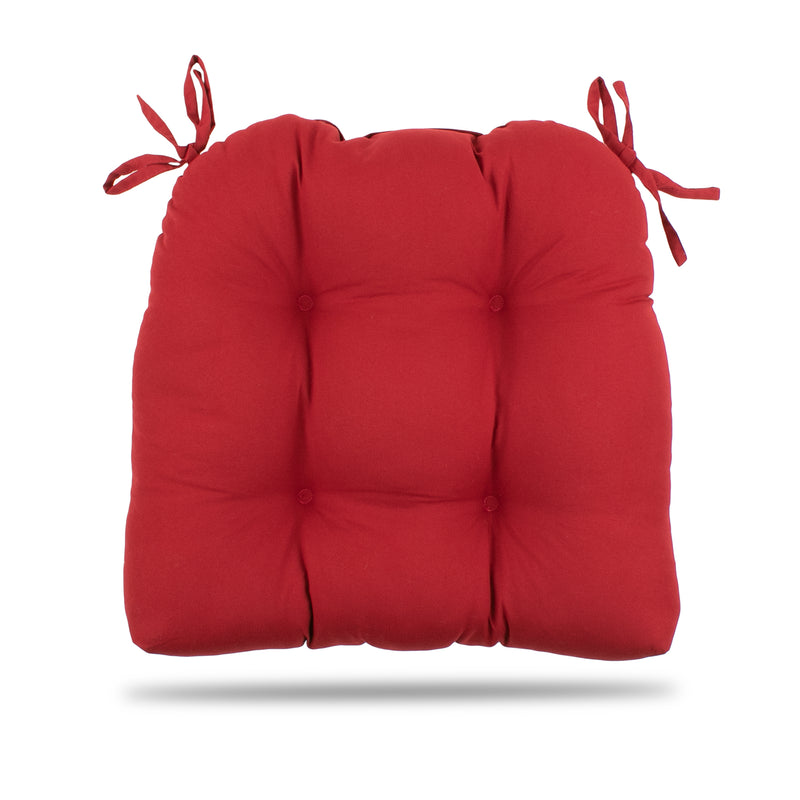 Coussin de chaise intérieur - Uni - Rouge - 15 x 15 x 2.5 po