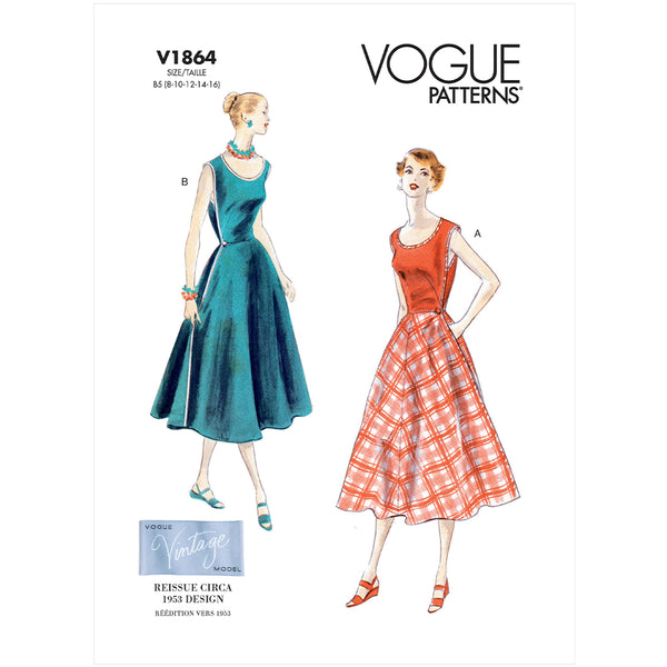 V1864 Misses' Wrap Dress (8-10-12-14-16)