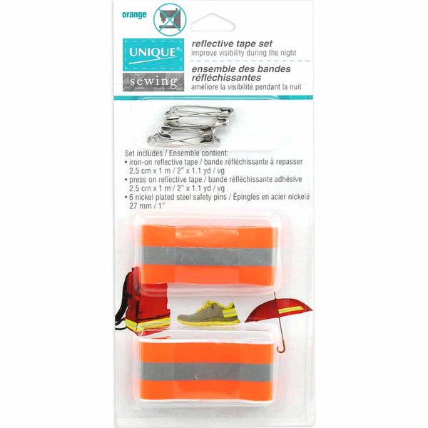 UNIQUE SEWING Reflective Tape Set - Orange/Grey