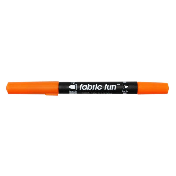 FABRIC FUN Dual Tip Fabric Marker - Fluorescent Orange