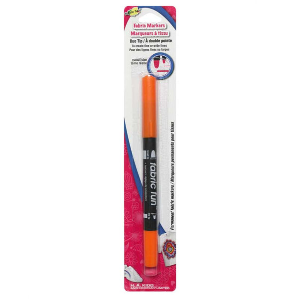 FABRIC FUN Dual Tip Fabric Marker - Fluorescent Orange