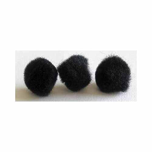 HOBBY Pompoms Black - 19mm (¾") - 12 pcs