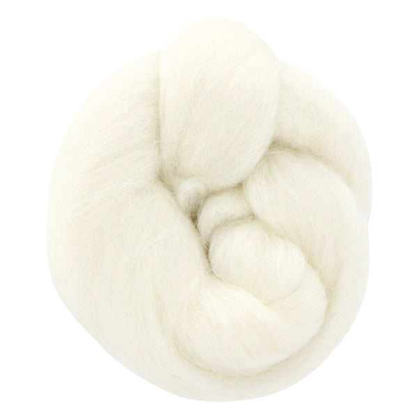 UNIQUE CRAFT Natural Wool Roving - 25g - White