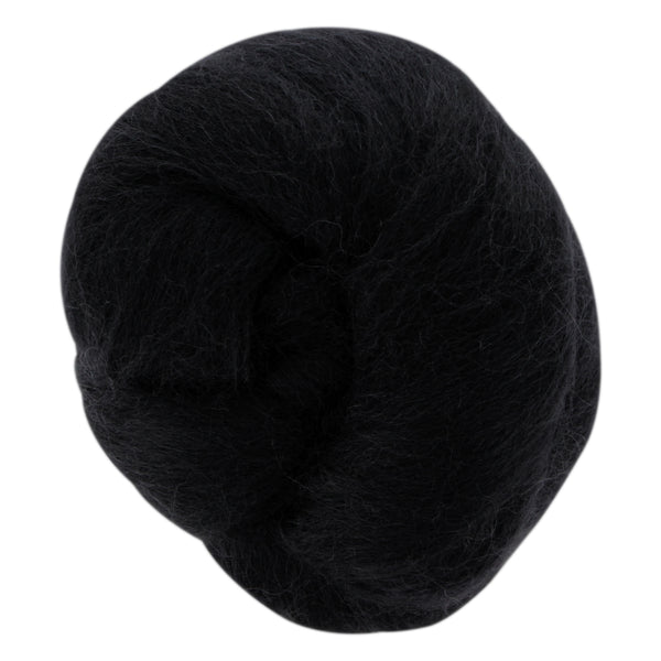 UNIQUE CRAFT Natural Wool Roving - 25g - Black