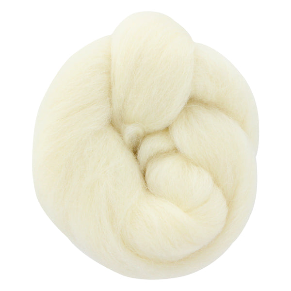 UNIQUE CRAFT Natural Wool Roving - 25g - Ecru