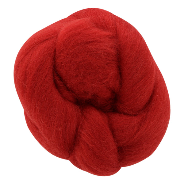 UNIQUE CRAFT Natural Wool Roving - 25g - Red