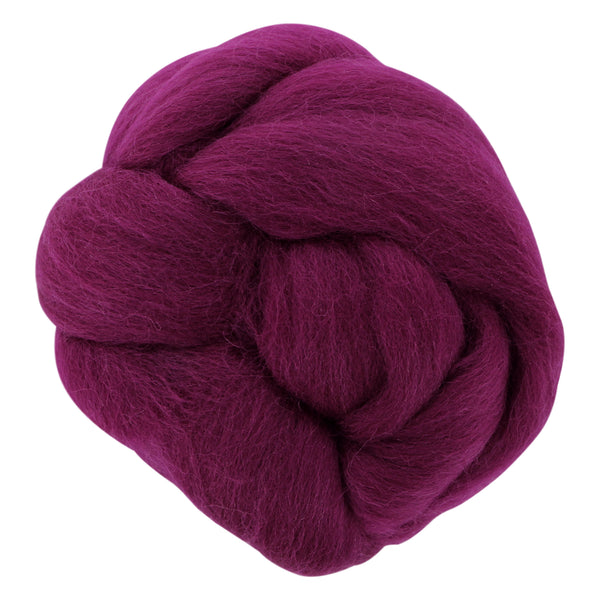 UNIQUE CRAFT Natural Wool Roving - 25g - Berry