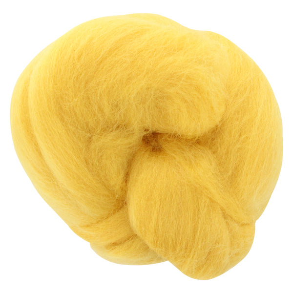 UNIQUE CRAFT Natural Wool Roving - 25g - Ipe Yellow
