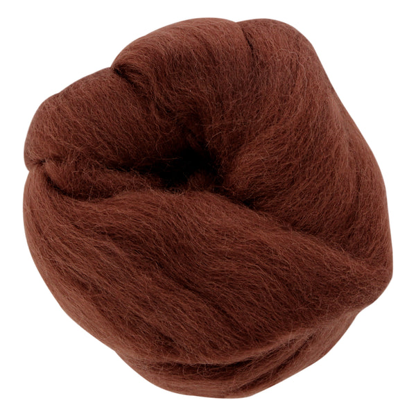 UNIQUE CRAFT Natural Wool Roving - 25g - Chocolate