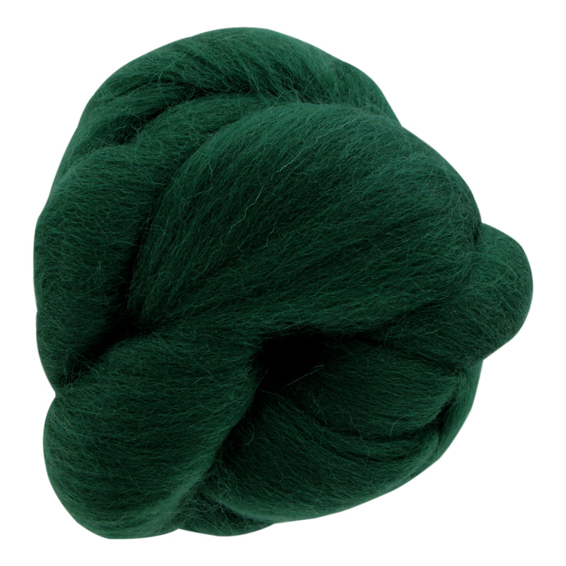 UNIQUE CRAFT Natural Wool Roving - 25g - Hunter Green